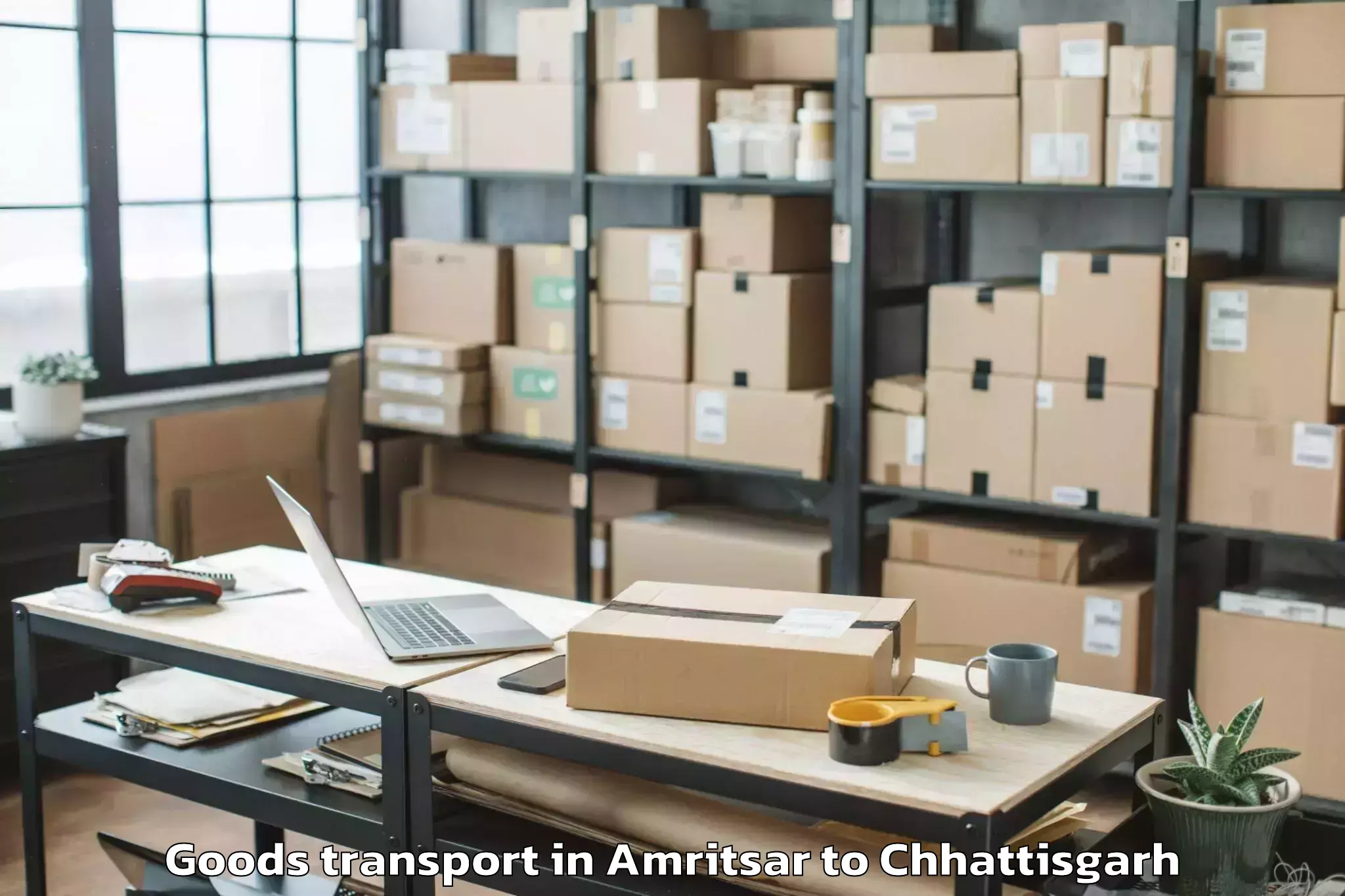 Efficient Amritsar to Sarguja University Ambikapur Goods Transport